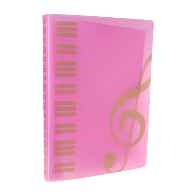 40 Pages A4 Size Piano Music Score Sheet Document File Folder Storage Organizer L29K - Цвет: Розовый