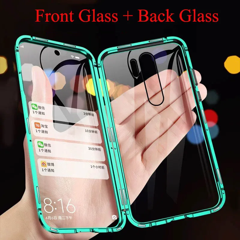 

Double Side 360 Degree Magnetic Adsorption Glass Case For Mi Xiaomi Redmi Note 7 K20 8 Pro Xiaomi Max 3 Mix 2S Phone Case Cover