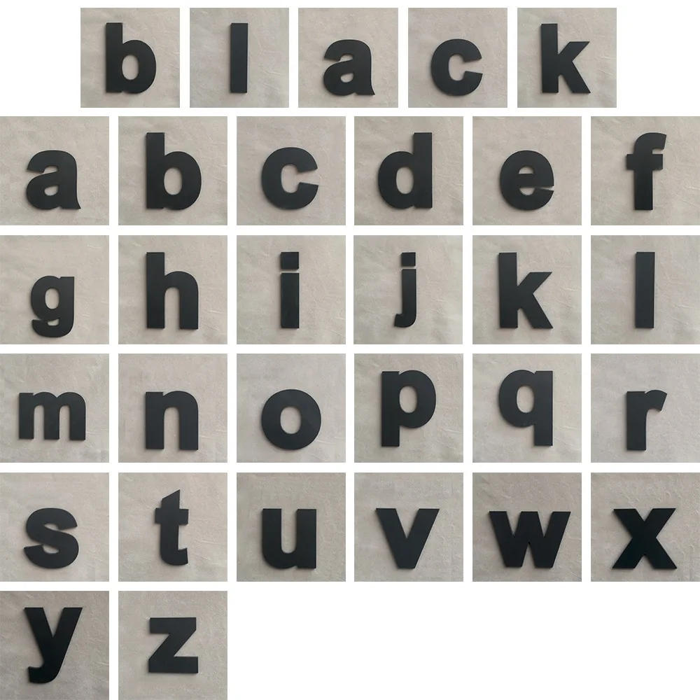 Стиль сделай сам настраиваемые 26 Английских Букв Lowercase черный и белый с рисунком 3D креативные настенные наклейки украшения весь