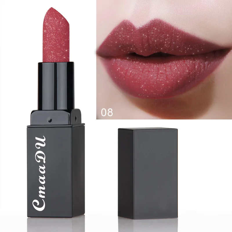 New hot small gold diamond lasting not easy to discolor apple red koi color matte star version version matte lipstick beauty - Цвет: 8