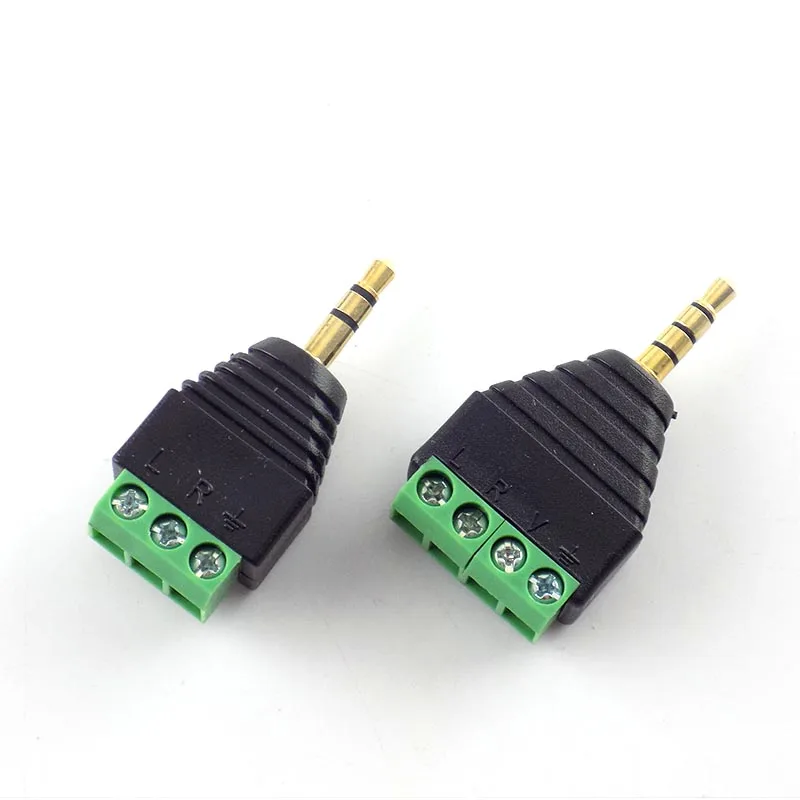 3.5mm 3 4 Pole male Connector DIY Solderless Jack Stereo Plug Terminal