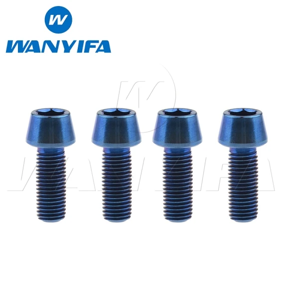M6X15 blue Велосипедные болты waniifa из титана/Ti M6X10 15 16 18 20 мм коническая головка шестигранные винты части цикла - Цвет: M6X15 blue