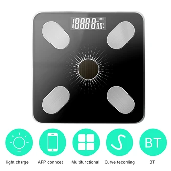 

BT Body Fat Scales Solar-Power intelligent Weight Scale High Precision Gift for Family Body Health Care APP Bluetooth