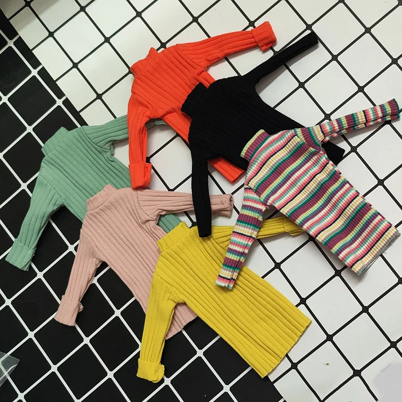 6colors Handmade blyth Doll Clothes Long Sleeve Sweater Dress 1/6 Doll Accessories fit Barbies ob24 licca Blyth Doll doll accessories doll clothes doll clothes accessories barbie doll clothes