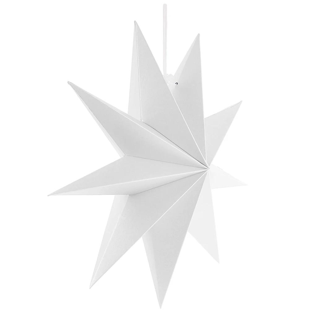3D Paper 9 Point Star Wedding Christmas Tree Ceil Wall Ornament Hanging Decor