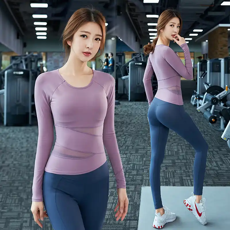 長袖のスーツの秋と冬のヨーロッパとアメリカのyogaパンツスポーツタイツツーピーススーツ Aliexpress