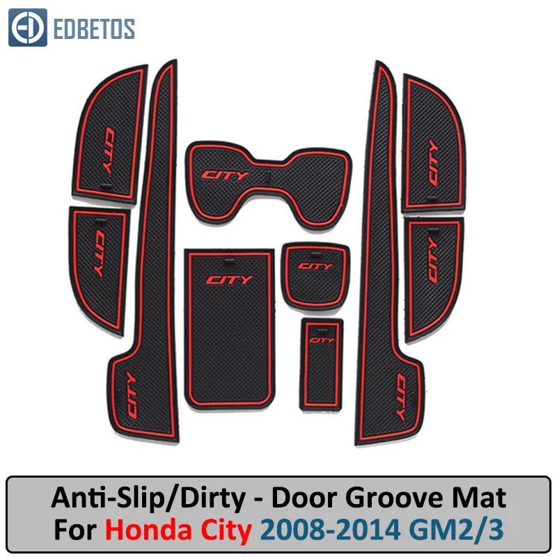 

Door Groove Mat For HONDA City GM2 GM3 MK5 2008 2009 2010 2011 2012 2013 2014 Anti-Slip Mat Gate Slot Coaster Anti-Dirty Mat