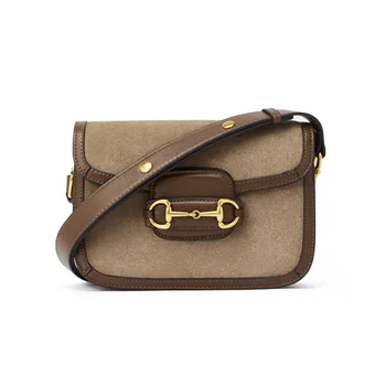 

Authentic Leather New Style Small Square Bag Women's Single-shoulder Cross-bag Saddle Bags Purse