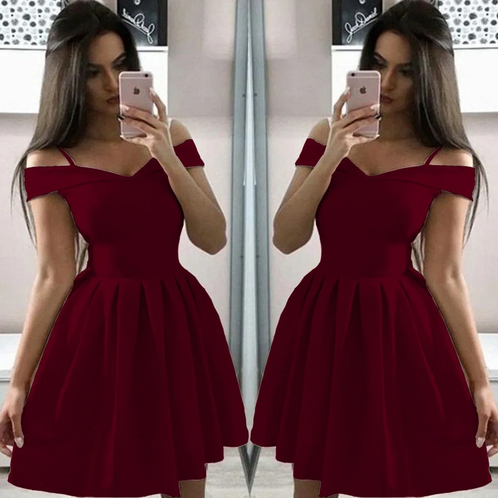 Women Summer Dress Plus Size Solid Color Short Sleeve Female Casual High Waist Oversize Mini Dresses Clothes vestidos S-3XL