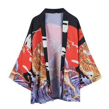 

Summer Japanese Five Point Sleeves Kimono Mens And Womens Cloak Jacke Top Blouse 2020 hot new products Spot supplier Dropshippin
