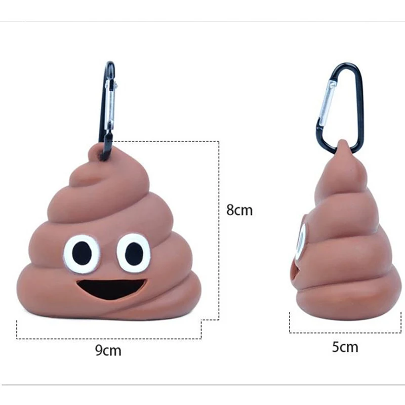 1pc Pet Poop Bag Shit-shaped Outdoor Portable Waste Bag Dispenser Carrier Dog Poop Holder Storage Box Cleaning Products dog poop bag,dog poop bag dispenser,pet cleaning products