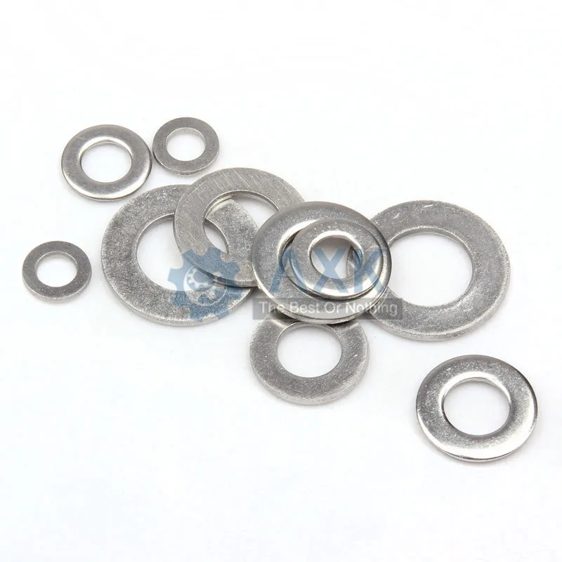 

100pcs M1.6 M2 M2.5 M3 M3.5 M4 M5 M6 M8 304 Stainless Steel Flat Washer Plain Washer Flat gasket