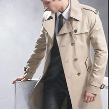 Тренч мужской классический двубортный мужской длинный пиджак Мужская одежда Длинные куртки и пальто в британском стиле S-6XL Размер
