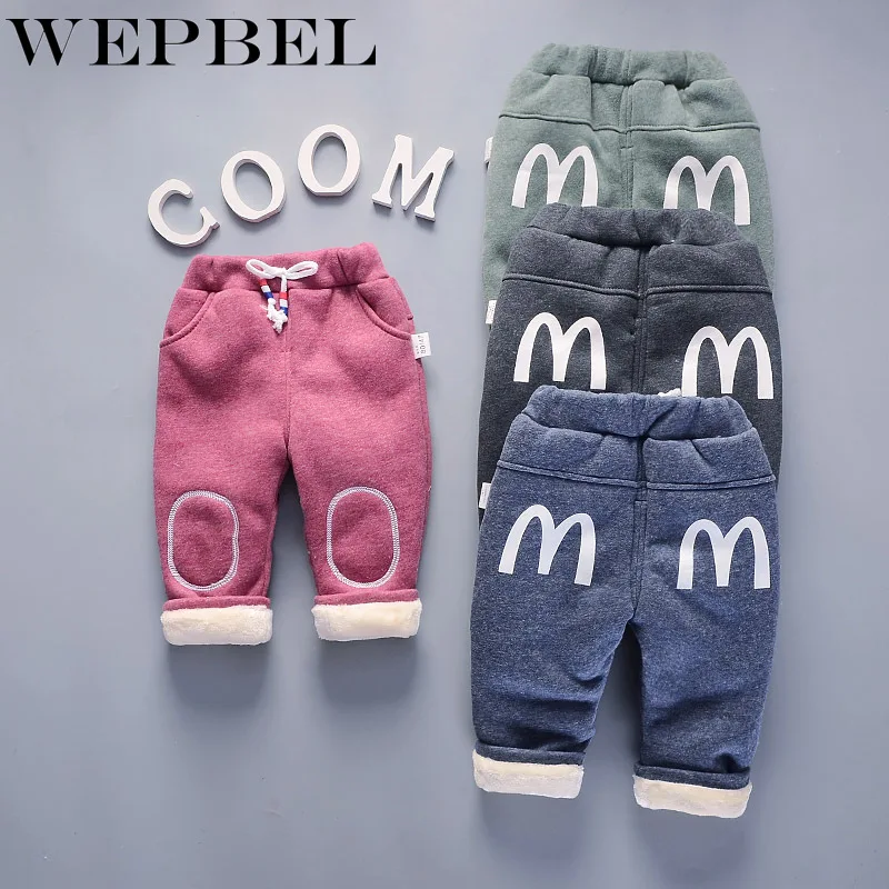 WEPBEL/зимние теплые вельветовые плотные штаны; однотонные детские штаны; брюки для малышей; спортивные штаны для маленьких мальчиков и девочек