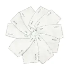 10-100 pces 5 camadas pm2.5 carvão ativado inserção filtro máscara de papel inserção de mídia interna para adulto criança boca tampões máscara facial