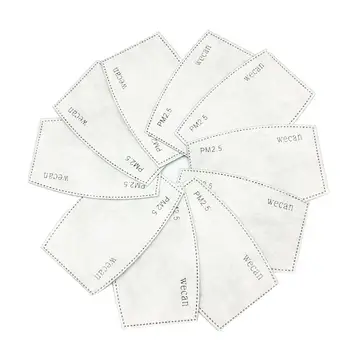 

10-100pcs 5 Layers PM2.5 Activated Carbon Insert Filter Paper mask inner Media Insert for Adult Child Mouth caps face Mask