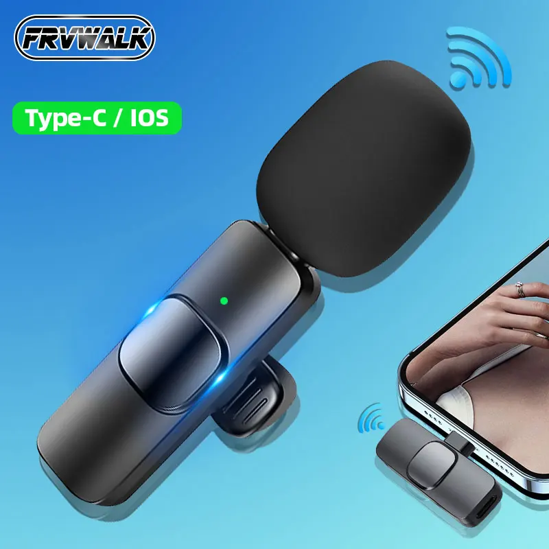 Wireless Microphone Lavalier Portable Audio Video Recording Mini Mic for iPhone Android Live Game Mobile Phone Camera Computer |