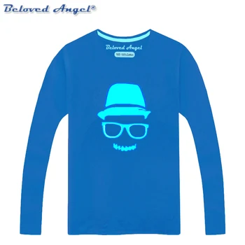 

2020 New Long Sleeve Luminous Children's T-Shirt For Girls Tops Fashion Boys T Shirts Cotton Kids T Shirt Clothes 3-15 Years