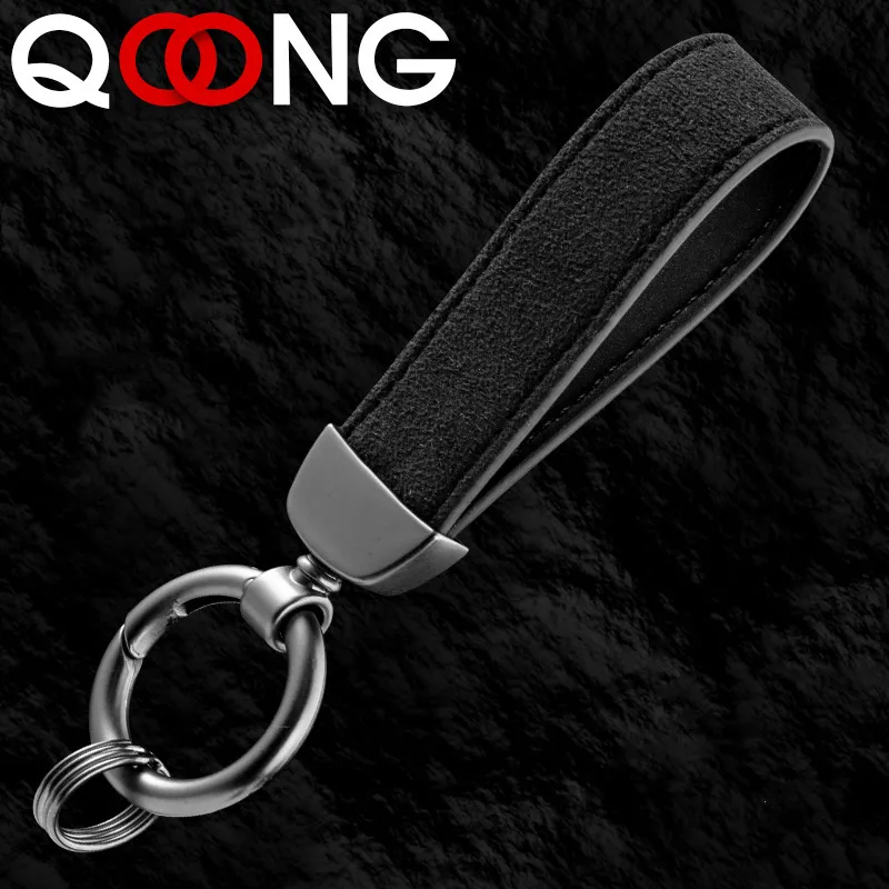 2021 Custom Lettering Keychains Suede Leather Keyrings Metal Engrave Name Customized Logo Key Chain For Car Women Men Gift S52