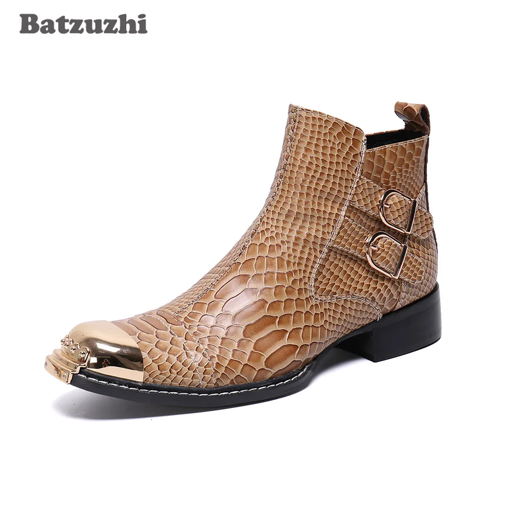 Batzuzhi Luxury Men Boots Fashion Male Leather Shoes Business Ankle Boot Big Size 38-46 Footwear Party Business botas hombre, 12