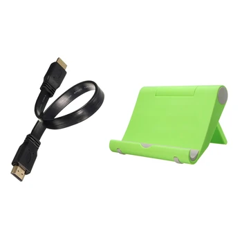 

1 Pcs Short HDMI Male To Male Plug Flat Cable Cord Full HD & 1 Pcs Table Desktop Desk Stand Holder Mount Cradle