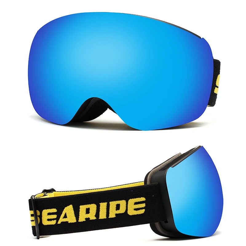 SEARIPE бренд лыжные очки двухслойные UV400 Анти-туман большие Лыжные маски очки для катания на лыжах мужчины женщины снег сноуборд очки