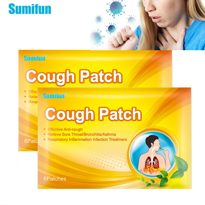 

12pcs Sumifun Cough Patch Anti-Cough Patch Herbal Medical Plaster Excessive Phlegm Relieve Asthma Suppress Coughing Sticker