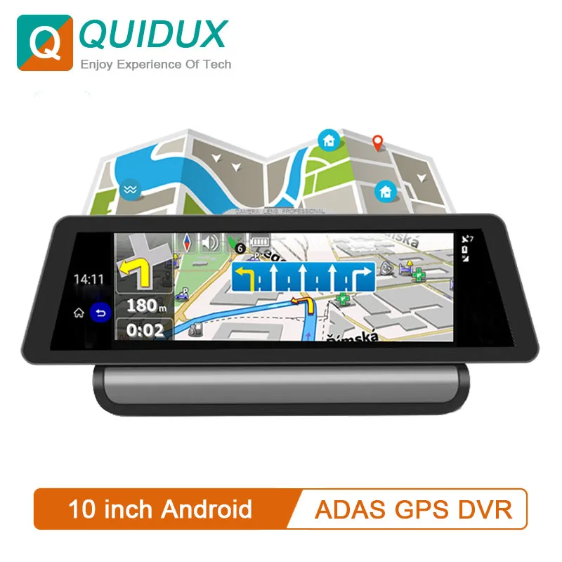 QUIDUX 10 дюймов 4G видеокамера на ОС андроид для автомобиля FHD 1080P видео камера gps