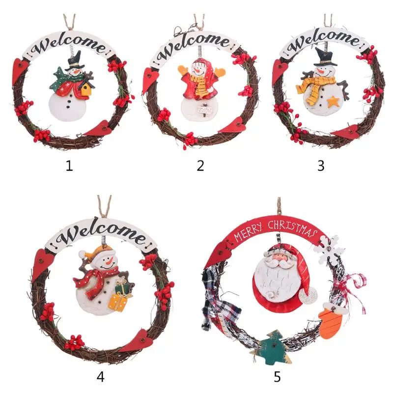 

DIY Santa Ceramic Wood Hanging Pendant Ornament Xmas Tree Home Party Door Decor