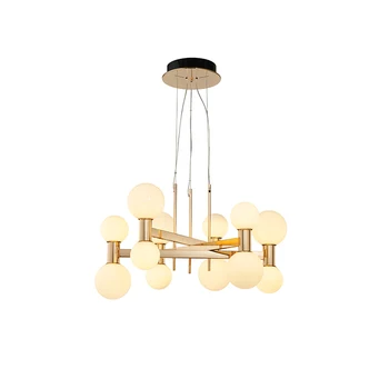 

Yiserhome Modern LED Pendant Lamp Glass Ball Luxury Chandelier Castle Hanging Lamp Living Room Bedroom Home Deco