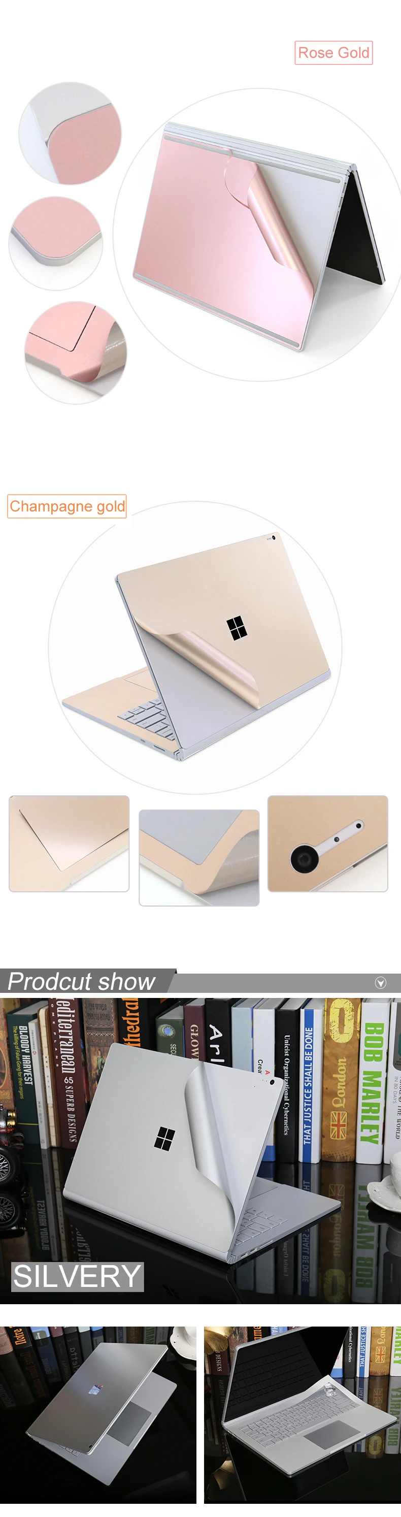 Чехол для ноутбука Защитная Наклейка для microsoft Surface book 2 15 дюймов стикер на фюзеляж 13,5 дюймов Surface book 2 Shell комплект пленок