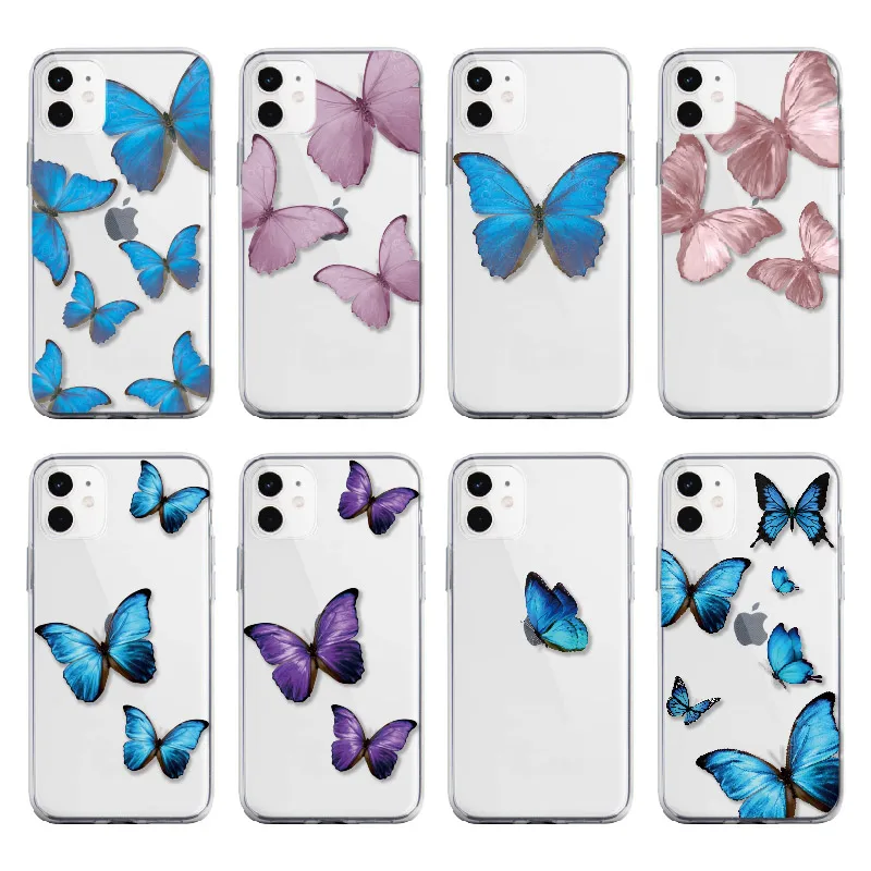 Для iPhone 12 Mini 7 8 7Plus 8Plus XS 11 Pro Max модный стильный летний мягкий прозрачный чехол с