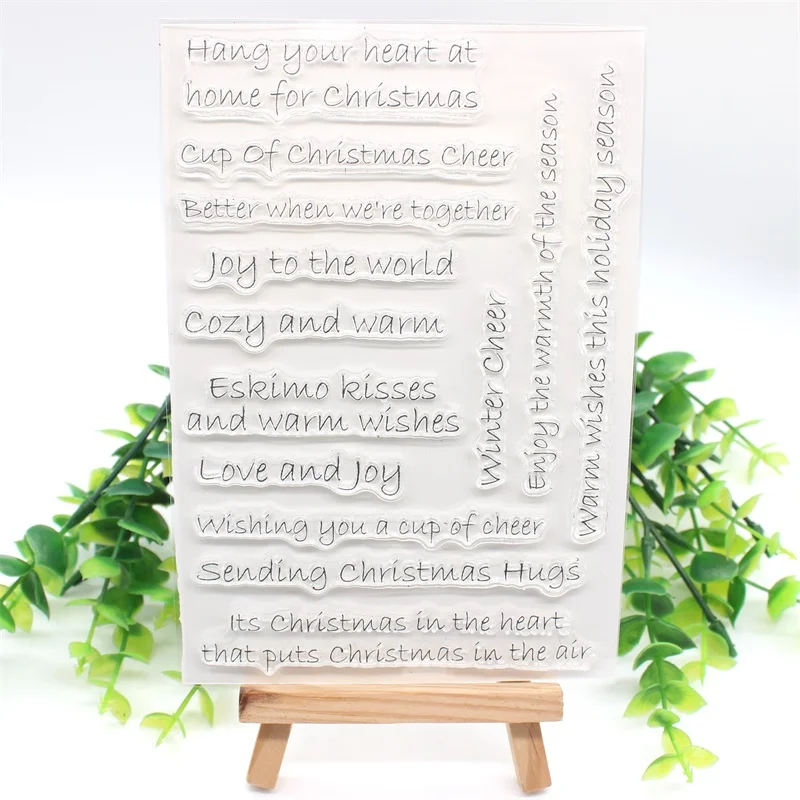 Прозрачные силиконовые штампы KSCRAFT Merry Christmas для скрапбукинга сделай