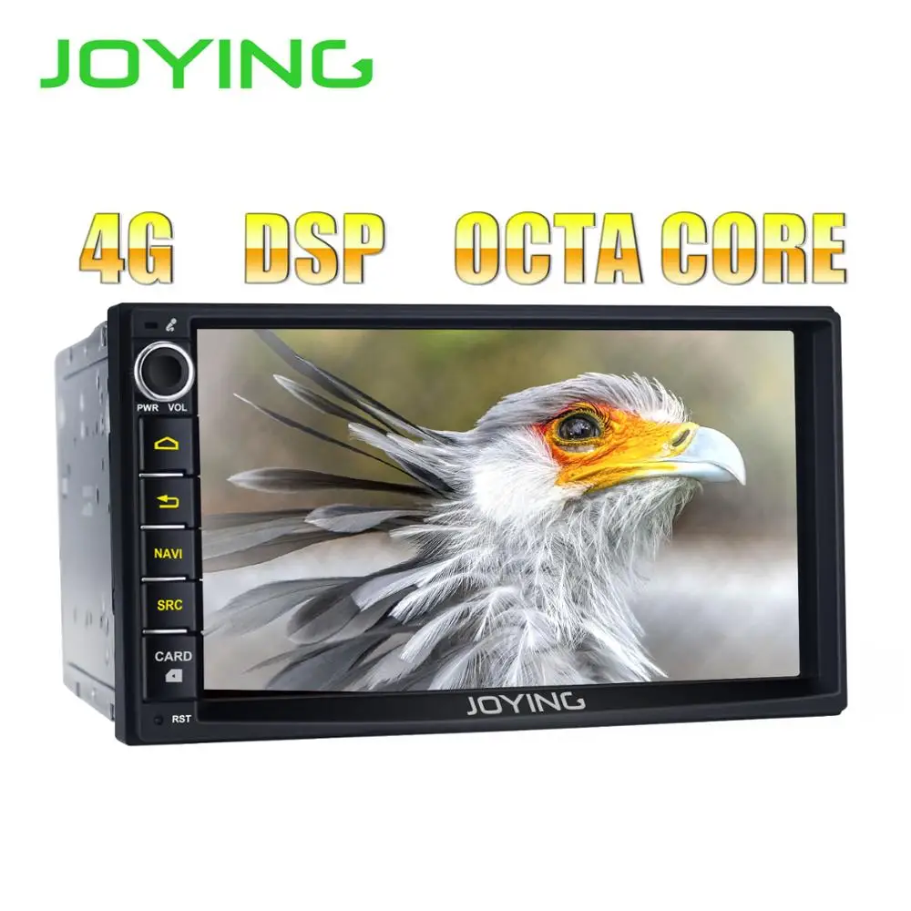 Top JOYING double din 7 inch Car Radio Android 8.1 Octa Core built in DSP&4G HD Fast Boot Universal head unit GPS map with free DVR 3