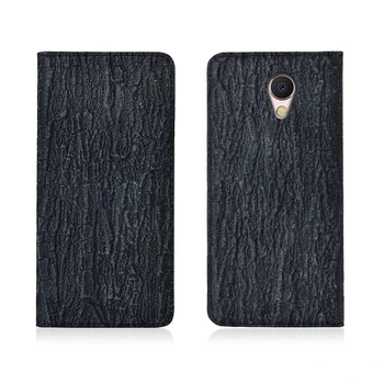 

Bark Pattern Genuine Leather Magnetic Flip Phone Case For Meizu MX6/Meizu MX5/Meizu Pro 5 Phone Cover Card Slot Holder Coques