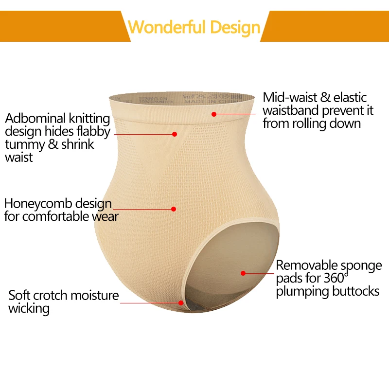 Женские трусы с подкладкой для формирования задницы, подтягивающие ягодицы, Корректирующее белье для коррекции бедер, нижнее белье для коррекции талии, трусы для контроля живота