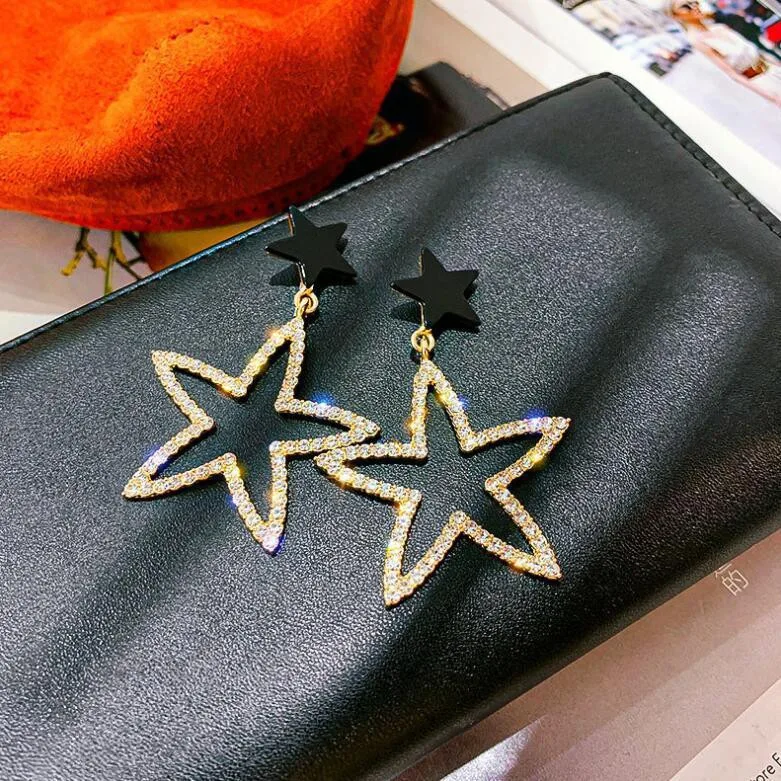 

Geometric Star Earrings for Women Fashion Trendy Charms Statement Elegant Luxury Dangle Drop Earring Jewelry Gift for Girls