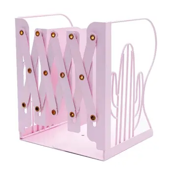 

Cactus Metal Retractable Bookends Support Stand Holder Shelf Bookrack Organizer XXUC