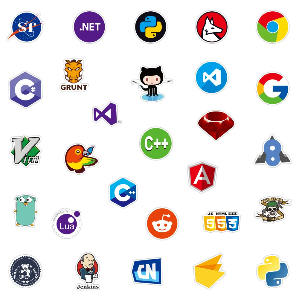 10/30/50/100PCS Funny Geek Java Programming Stickers Classic Toy Skateboard Motorcycle Laptop Luggage Joke Waterproof Sticker 5