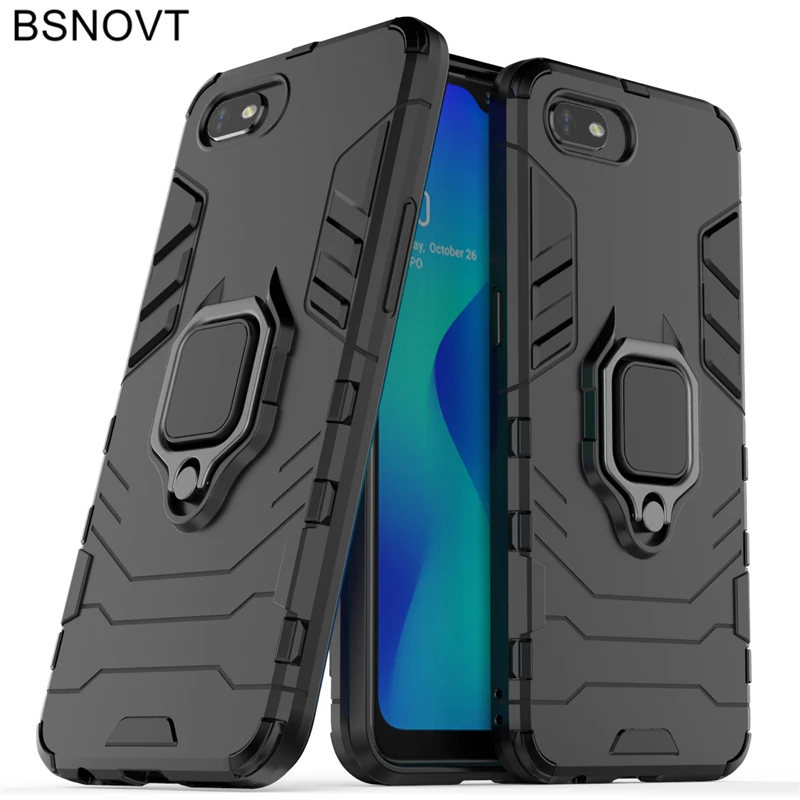 

For OPPO A1k Case CPH1923 Hard Magnetic Finger Ring Holder Armor Cover For OPPO Realme C2 Case For OPPO A1k / Realme C2 RMX1941