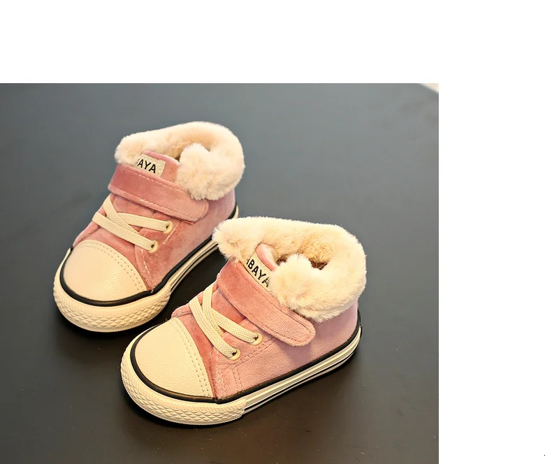 Baby Winter Shoes,Girls Boots 1-3T Warm Fur Boys Shoes, Plus Velvet Toddler Boots Winter New Type Children Cotton Shoes