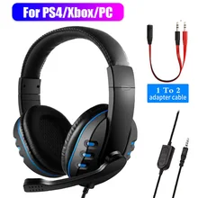 3 5mm Wired Headphones Gaming Headset Gamer Game Earphones with Microphone Volume Control for PS4 Play Station 4 X Box One PC