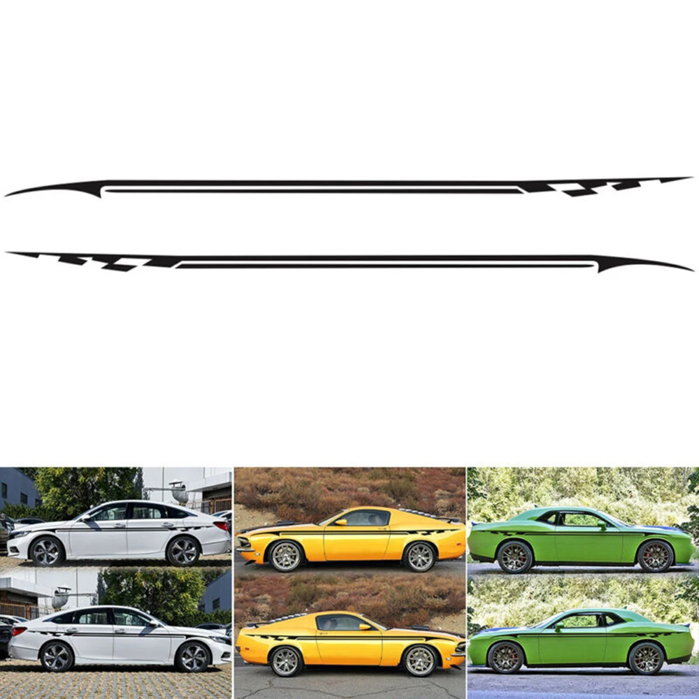 2pcs Auto Car Body Side Stripes Vinyl Graphics Stickers Decals Replacement Parts 2pcs Auto Car Body Side Stripes Vinyl Graphics Stickers Decals Replacement Parts