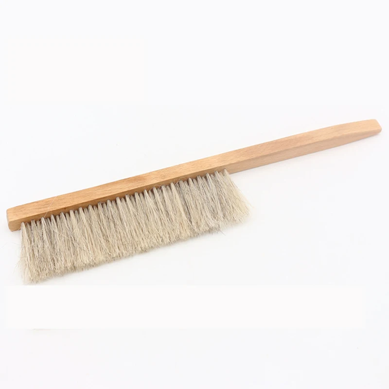 Beekeeping Two Rows Horsetail Hair Brush Beehive Sweeping Cleaning Tool Equipment Wood Handle Honey Brush Wasp bee Sweep