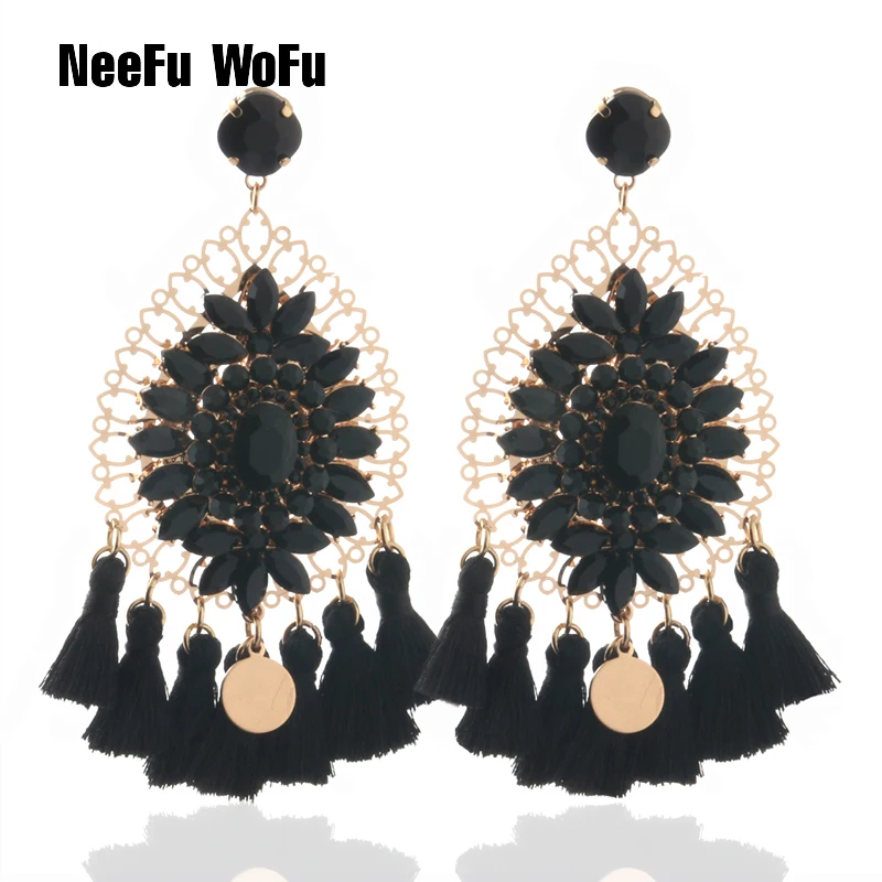 

NeeFu WoFu fashion Long Earrings Water drop Big Earring exaggeration charm Tassel Earring Large Brinco Ear Oorbellen wholesale