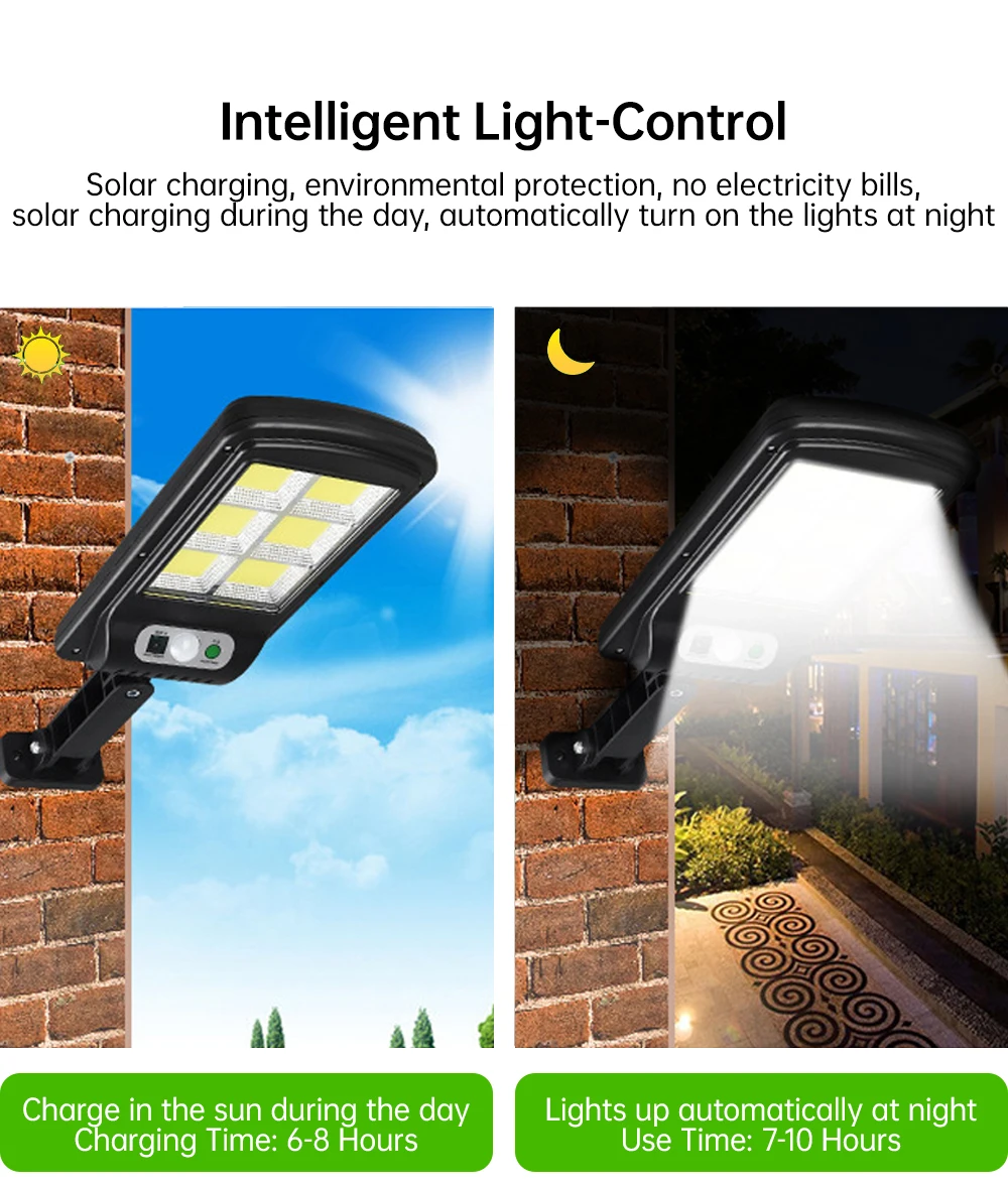 LED Solar Light Outdoor Solar Street Lamp With 3 Light Mode Motion Sensor Waterproof Sunlight Garden Patio Decoration Wall Lamp solar deck lights