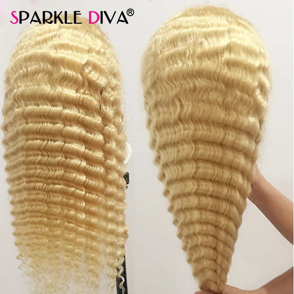 613 Blonde Lace Front Human Hair Wigs Brazilian Loose Deep Wave 150 Density 13x4 Lace Front Wig Remy Human Hair Wigs T Part Lace