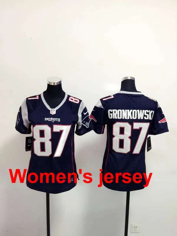 1 A+++ для женщин, для девушек, сшитые, Новая Англия, s 12, Tom Brady 87, Rob Gronkowski, Вышивка логотипов, Размеры s-XXL, Джерси - Цвет: 1