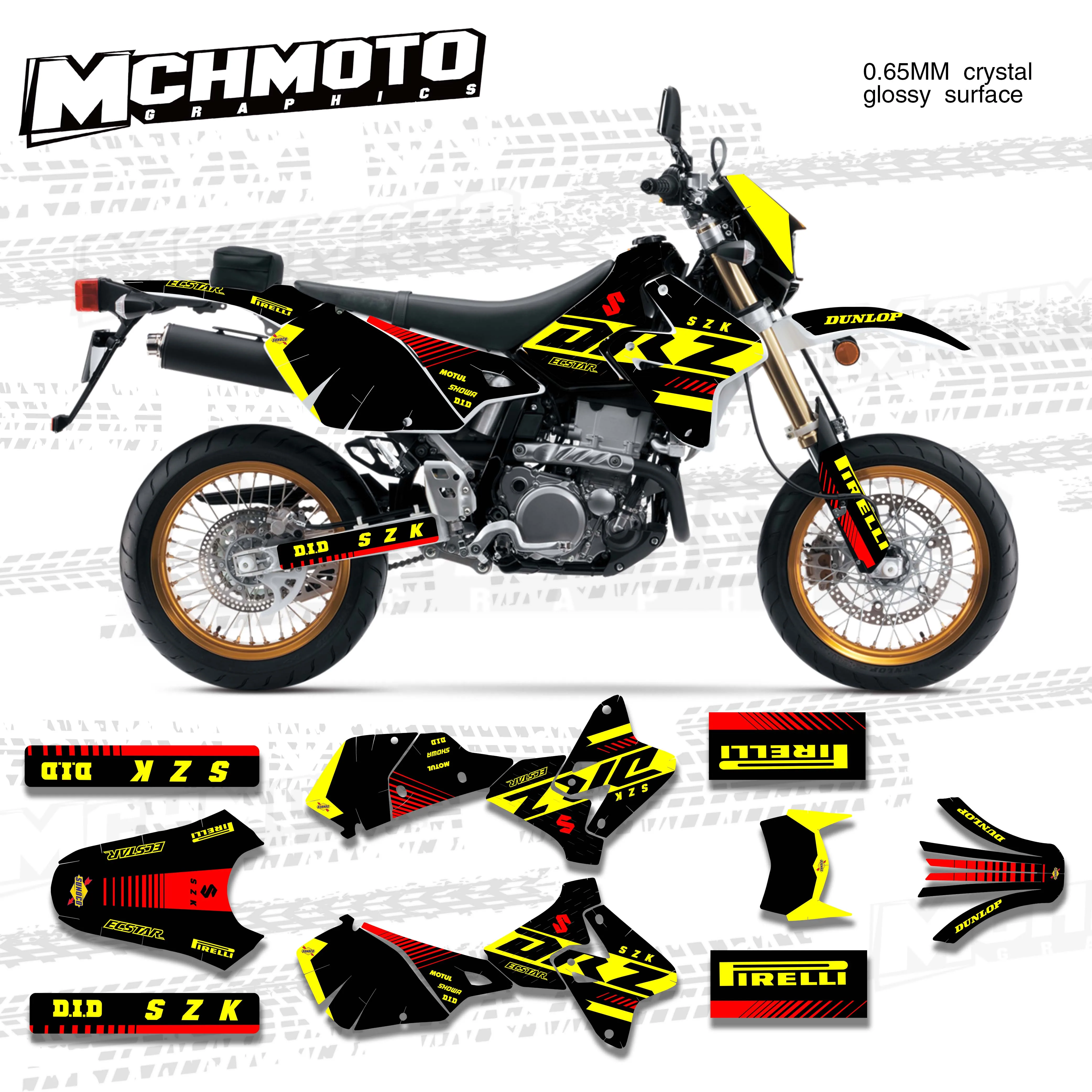 MCHMFG Full Graphics Decals Stickers Motorcycle Background Custom