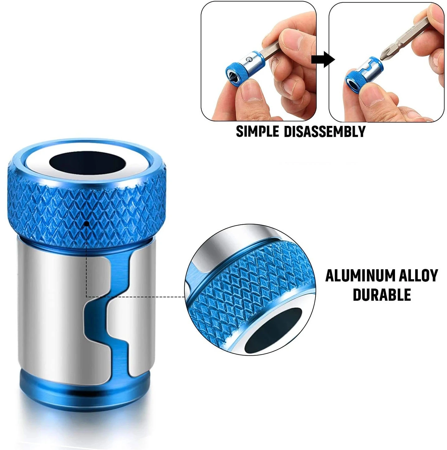 Lot De 5 Anneaux Magnétiques Pour Tournevis - Compatibles Tige 6,35 Mm (1/4") - Aimantation Permanente Pour Vis - Pour Bricolage, Assemblage Meubles, Réparations